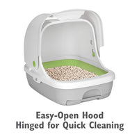 Purina Tidy Cats Breeze Hooded System Starter Kit Cat Litter Box, Litter Pellets & Pads