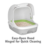 Purina Tidy Cats Breeze Hooded System Starter Kit Cat Litter Box, Litter Pellets & Pads