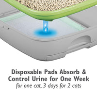 Purina Tidy Cats Breeze Hooded System Starter Kit Cat Litter Box, Litter Pellets & Pads