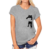 Cat Print Loose Short Sleeve T-shirt